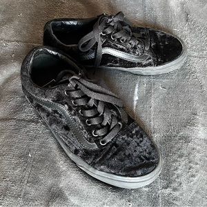 Vans Women's Black Velvet Sneakers